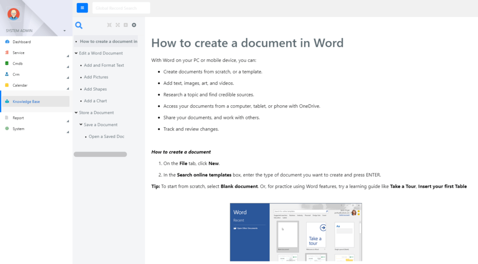 Visualizzazione Knowledge Base