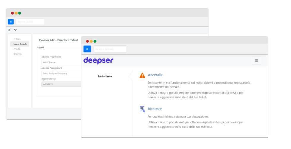 Deepser Helpdesk User Portal View