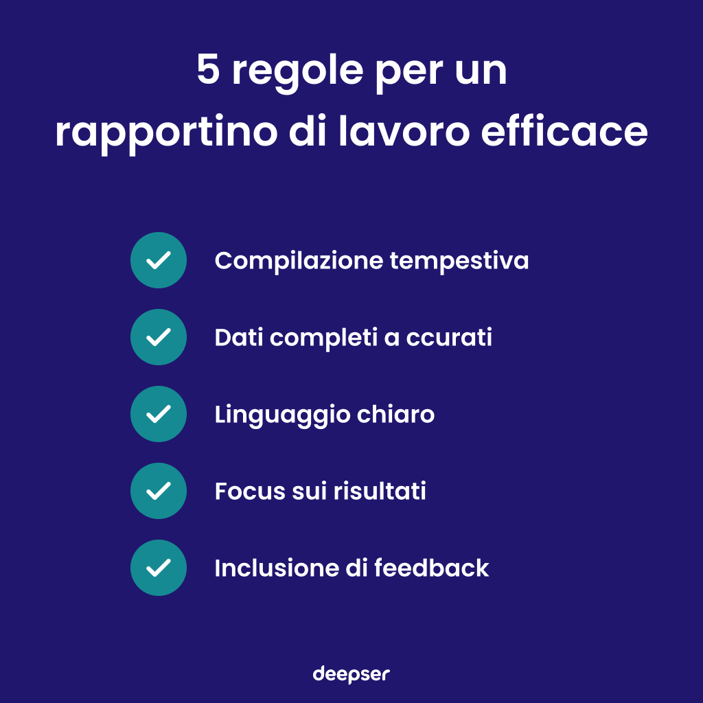 rapportino di lavoro efficace