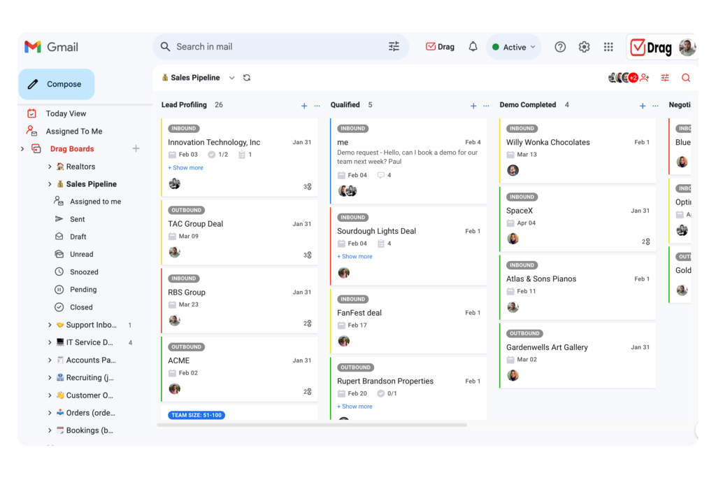 DragApp Gmail-integrated CRM Software